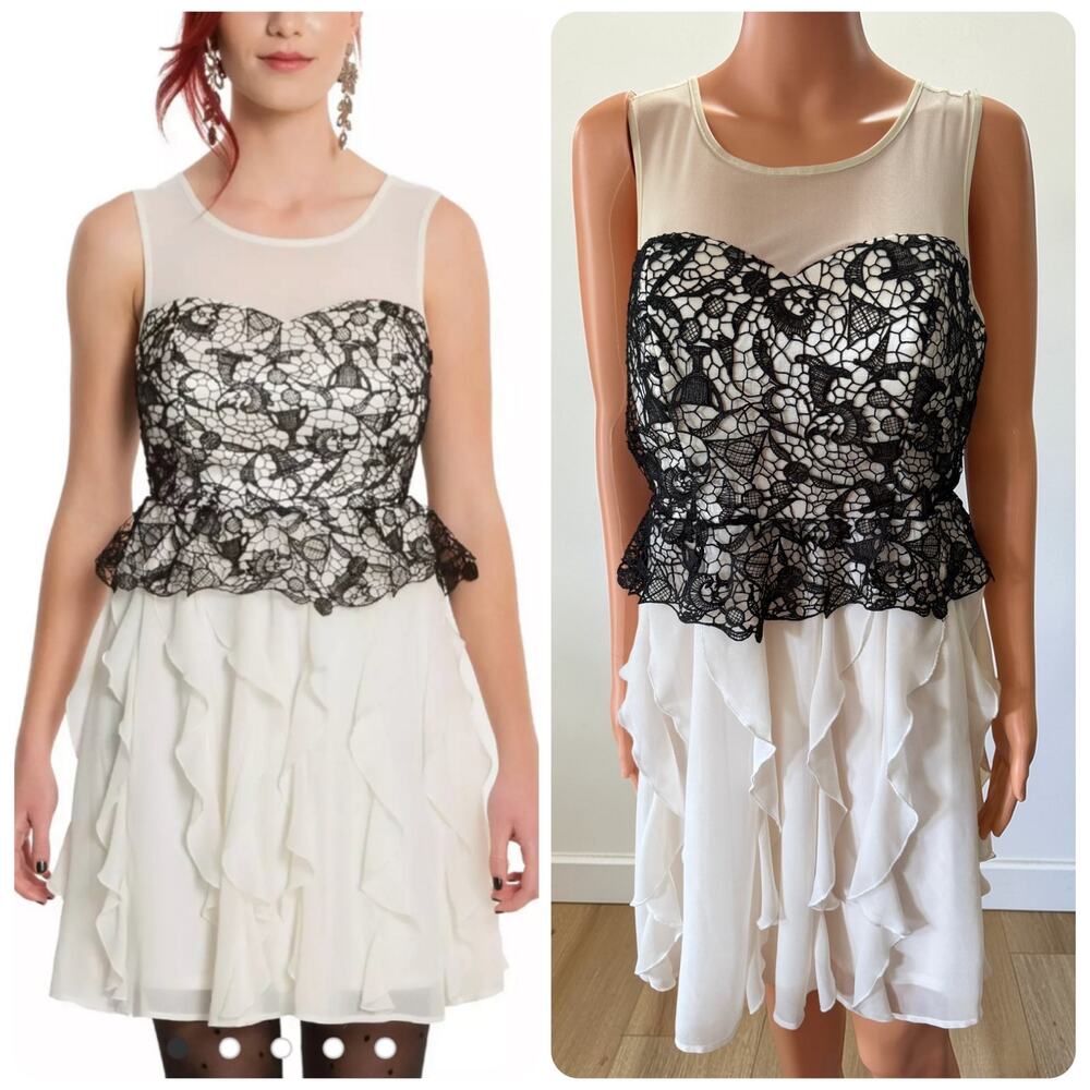 Hot Topic‎ L Harry Potter Fleur Delacour Black Lace & Ivory Ruffle Wedding Dress